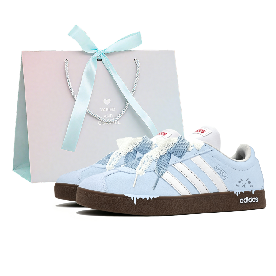 Adidas Adidas VL COURT 2.0 German Army Trainers Unisex Low Top Cream Blue