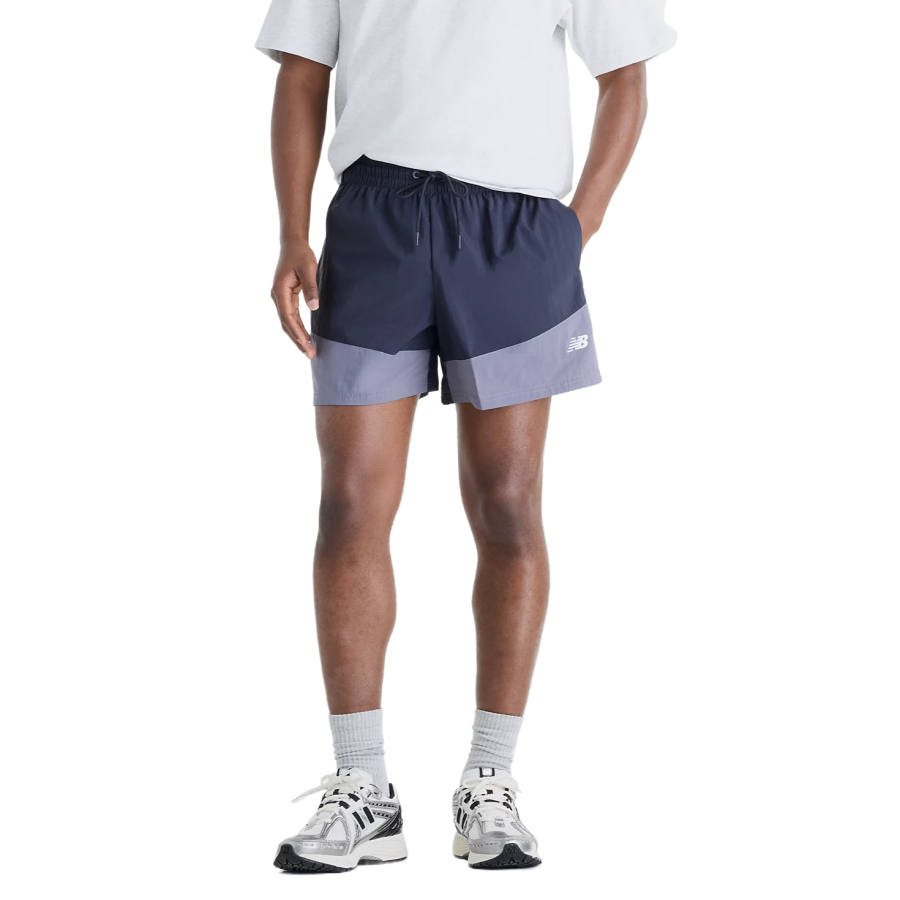 New Balance New Balance Sports Shorts Men's Neptune Gray With Midnight Moderate Straight Fit Pants