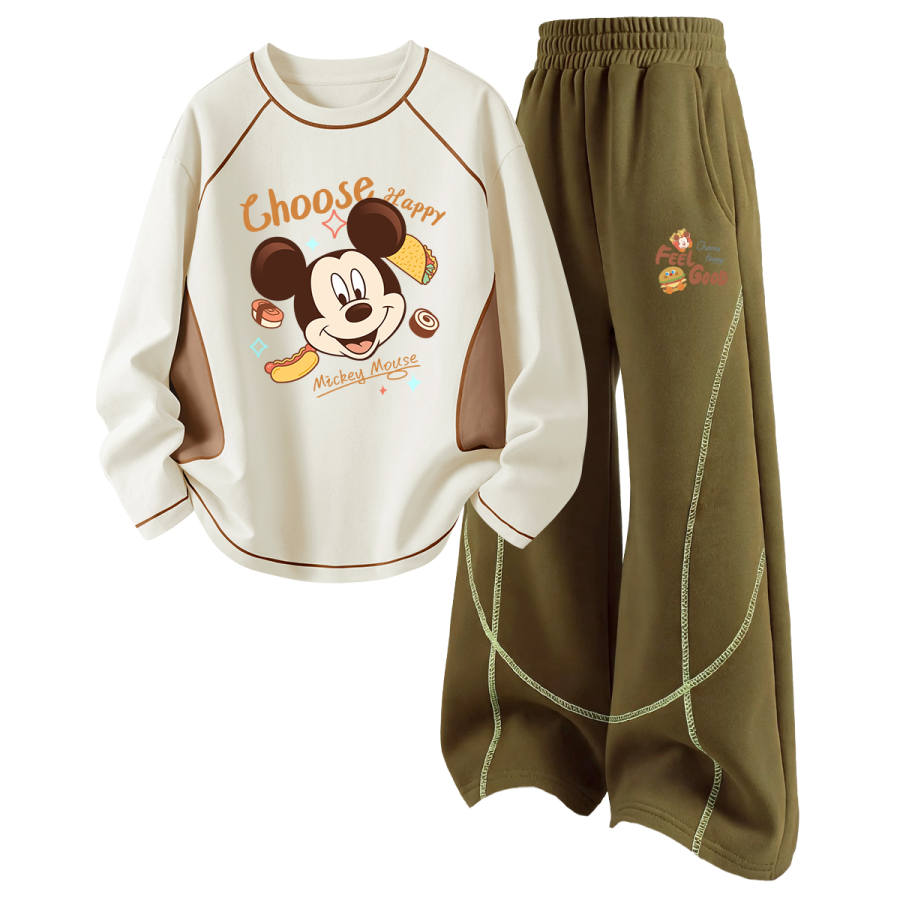 Disney Kids Casual Sportswear Crew Neck Thin Stretch Breathable