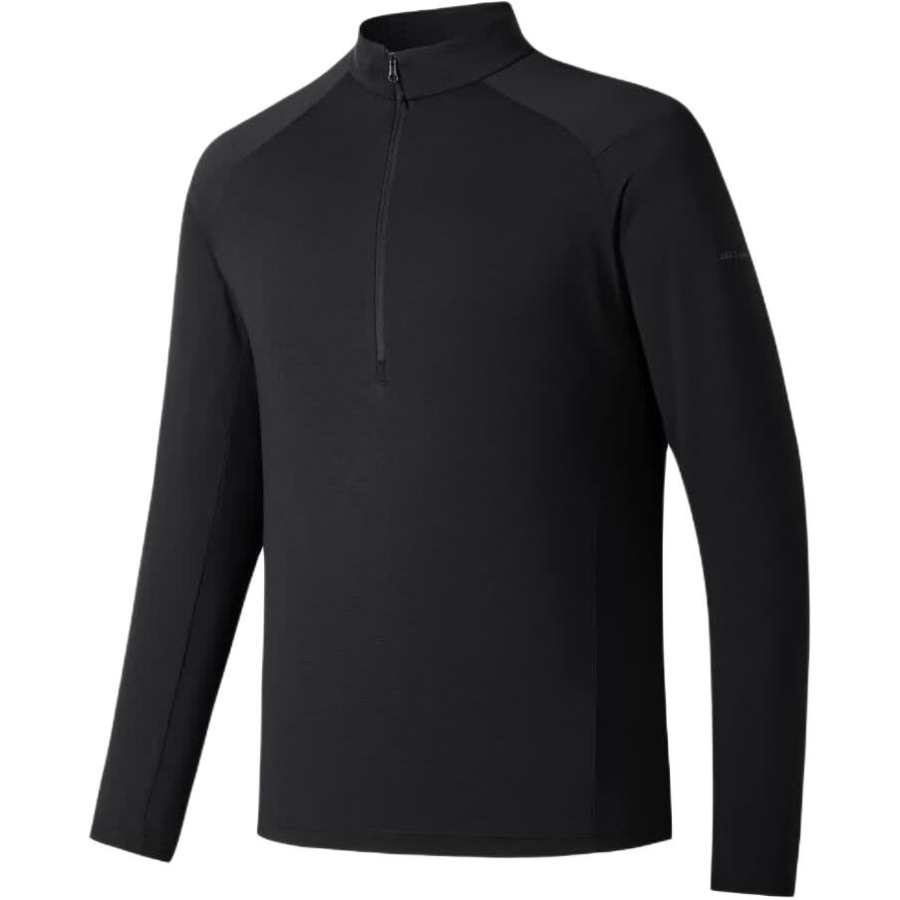 ANTA T Shirts Men's Black Stand Collar Moderate Straight Fit