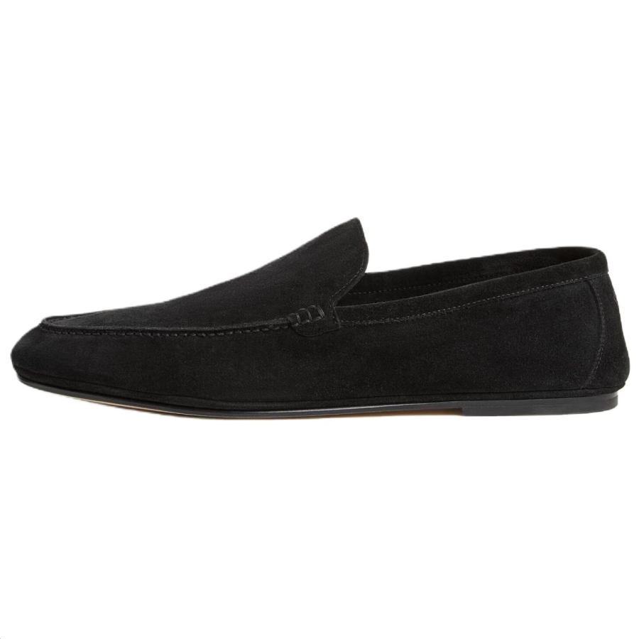 Loro Piana Casual Leather Shoes Men's Low Top Black