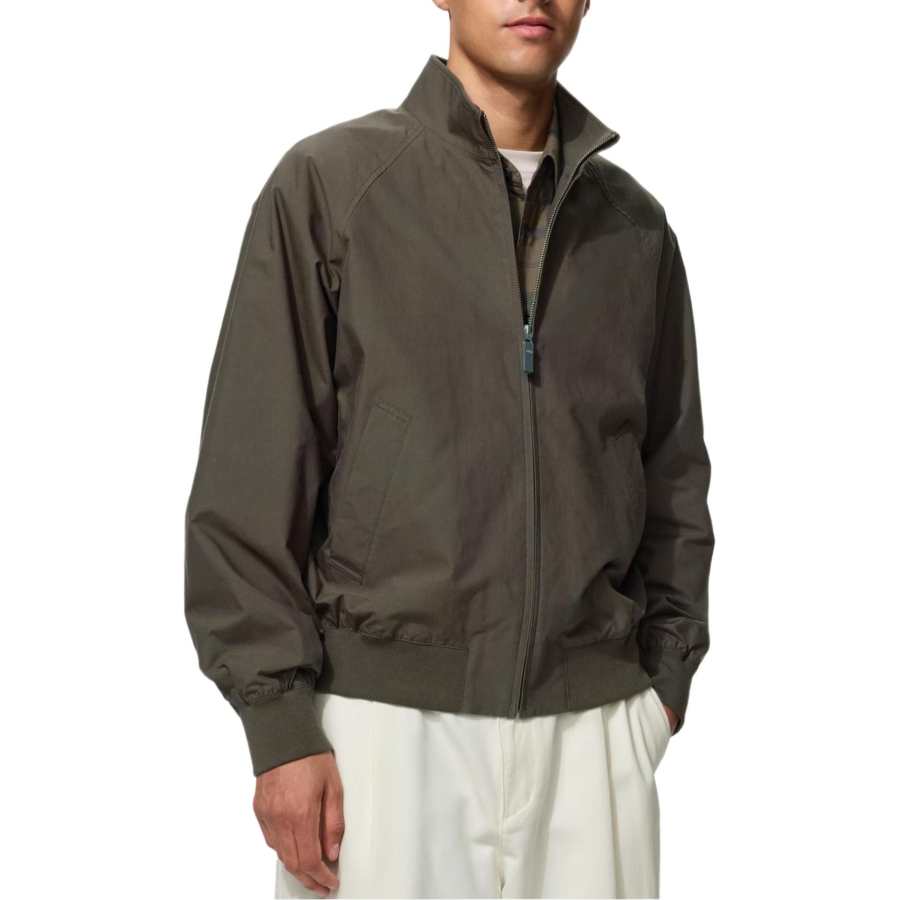 UNIQLO Jackets Unisex Dark Brown Stand Collar Moderate