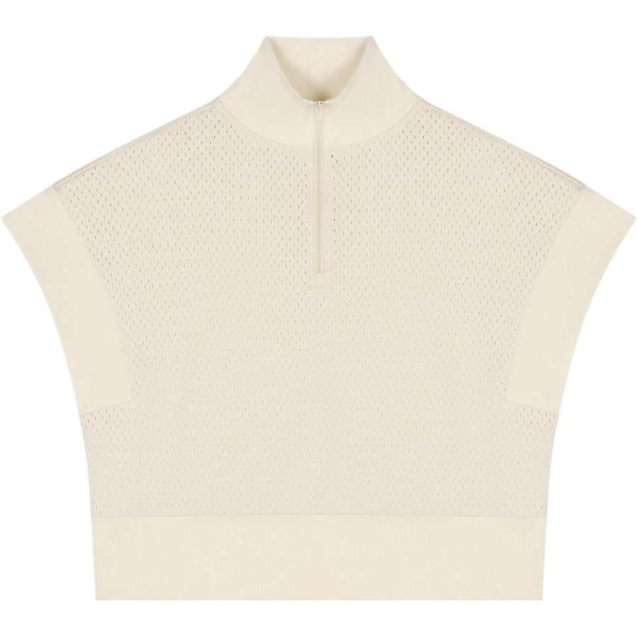 New Era Polo Shirts Women's Beige Half Turtleneck Moderate Straight Fit