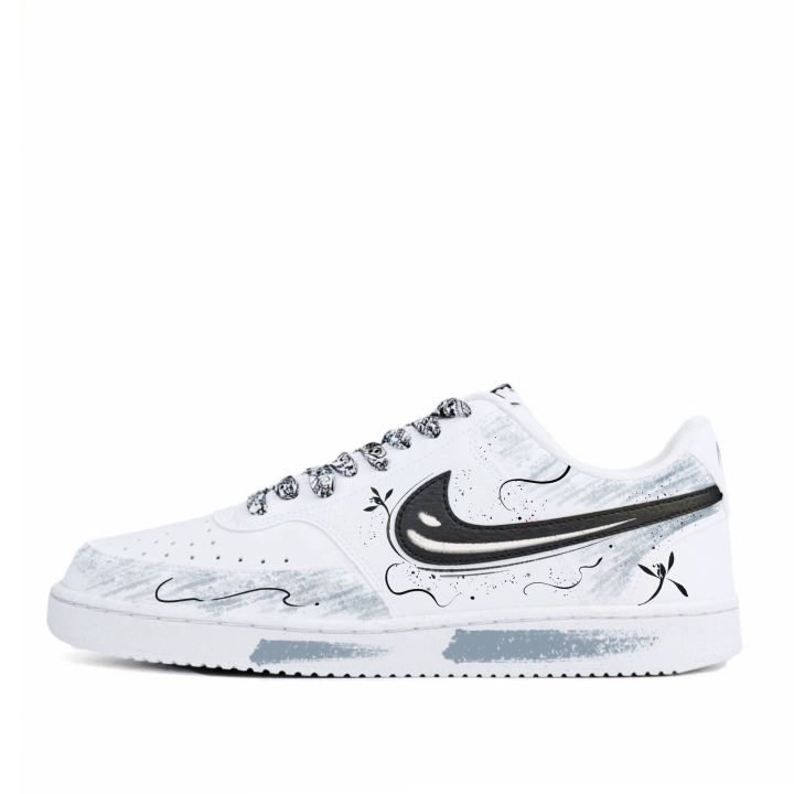 Nike Nike Court Vision 1 Skateboard Shoes Unisex Low Top White Black Multicolor
