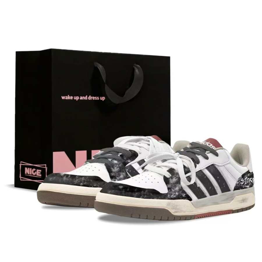 Adidas Neo Entrap Skateboard Shoes Unisex Low Top Black/White