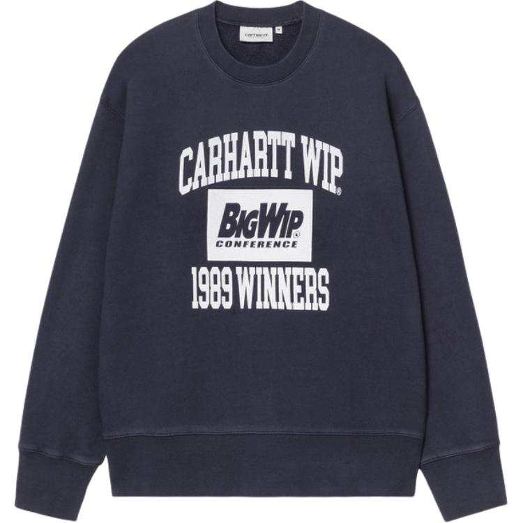 Carhartt WIP Sweatshirts Unisex Army Blue Crew Neck Moderate