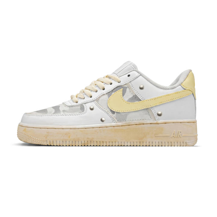 Nike Nike Air Force 1 Skateboard Shoes Unisex Low Top White/Gray/Yellow