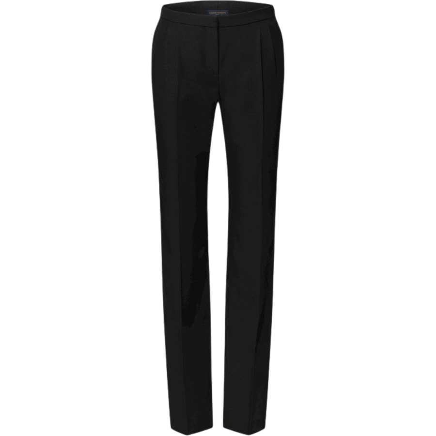 LOUIS VUITTON Casual Pants Women's Black Moderate Straight Fit Pants
