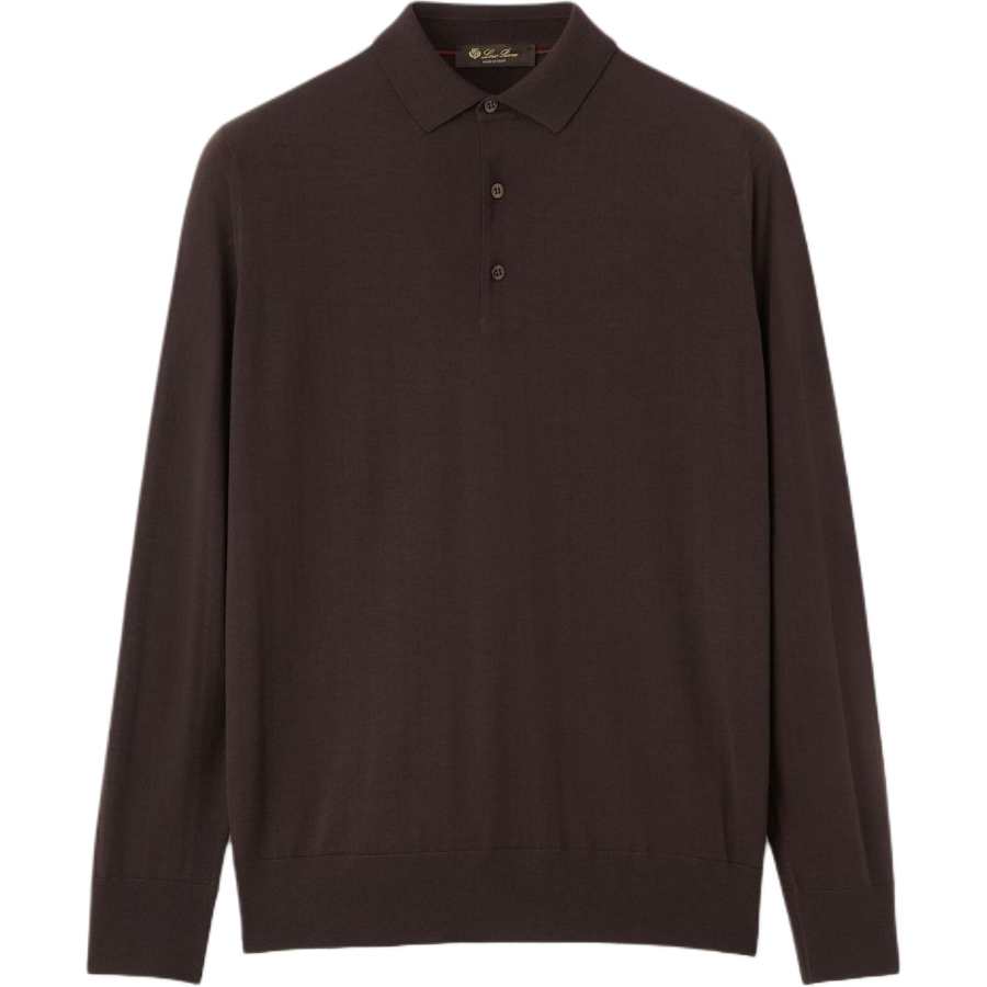 Loro Piana Sweaters Men's Lilac Polo Collar Moderate Straight Fit