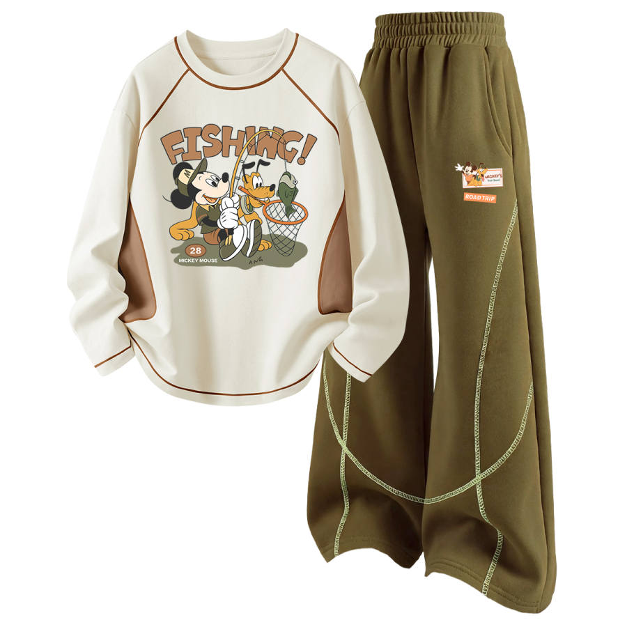 Disney Kids Casual Sportswear Crew Neck Thin Stretch Breathable