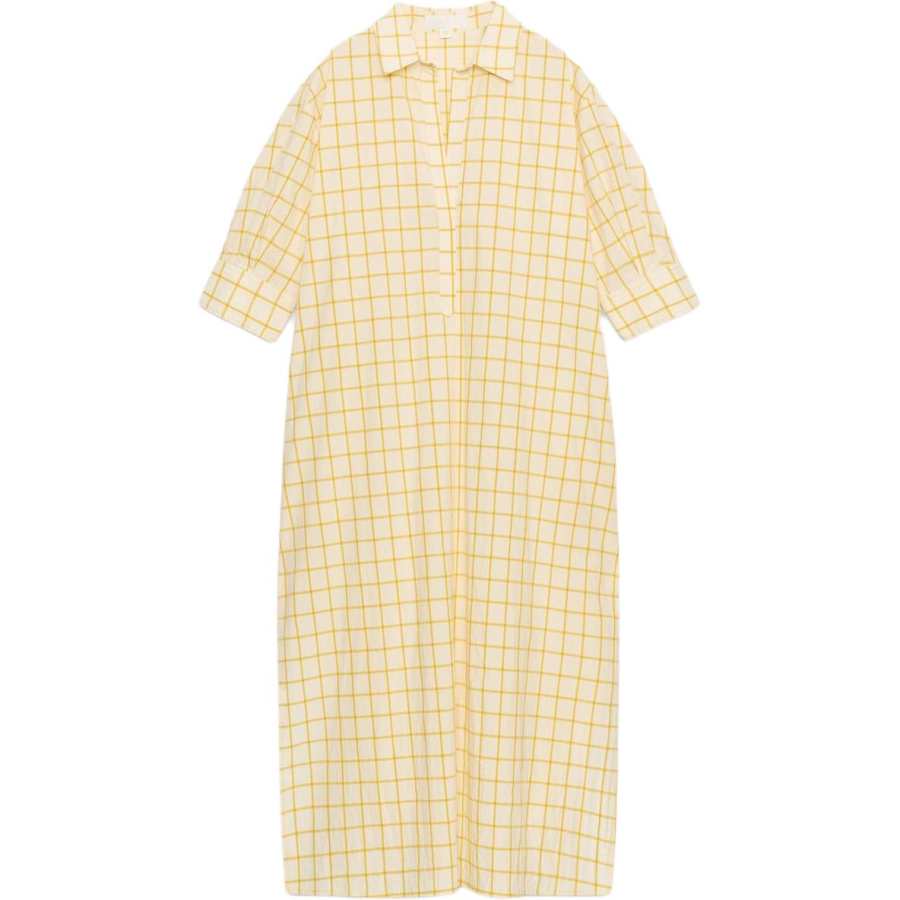 ZARA ZW Short Sleeved Dresses Women's Yellow Moderate Long Skirt