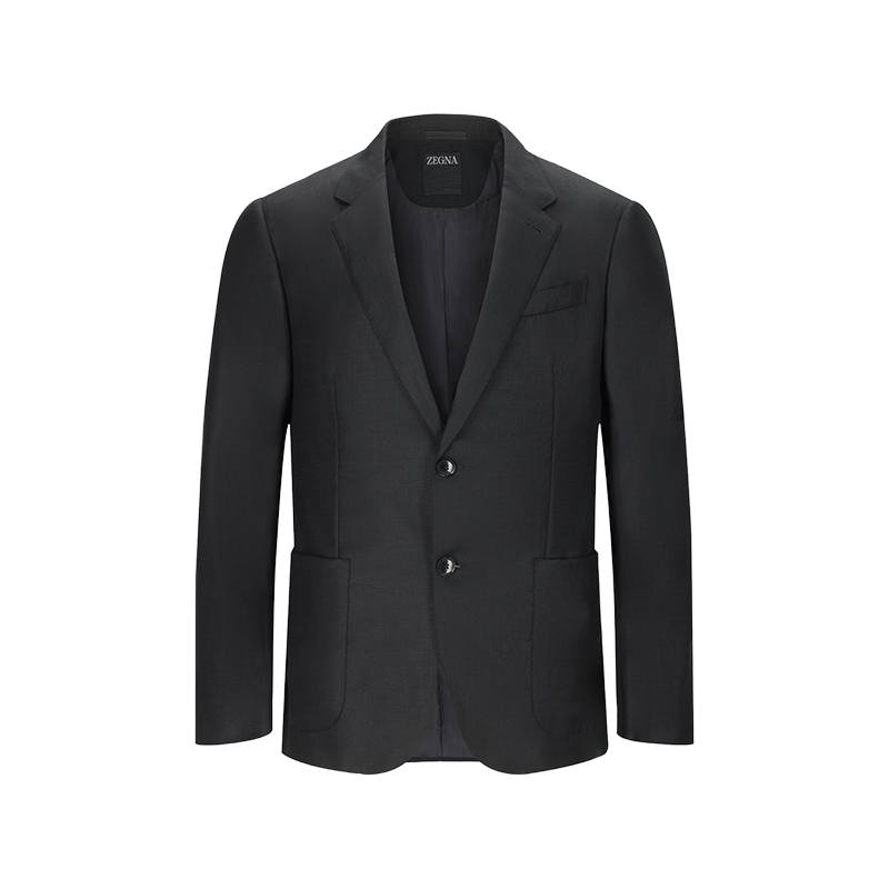 Ermenegildo Zegna Business Suits Men's Black Suit Collar Moderate Other