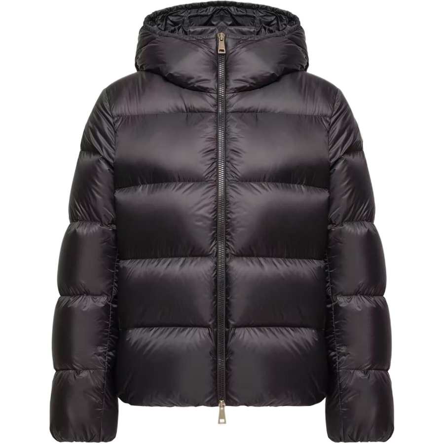 Moncler Down Jackets Women's Black Hooded Non Detachable Moderate Straight Fit