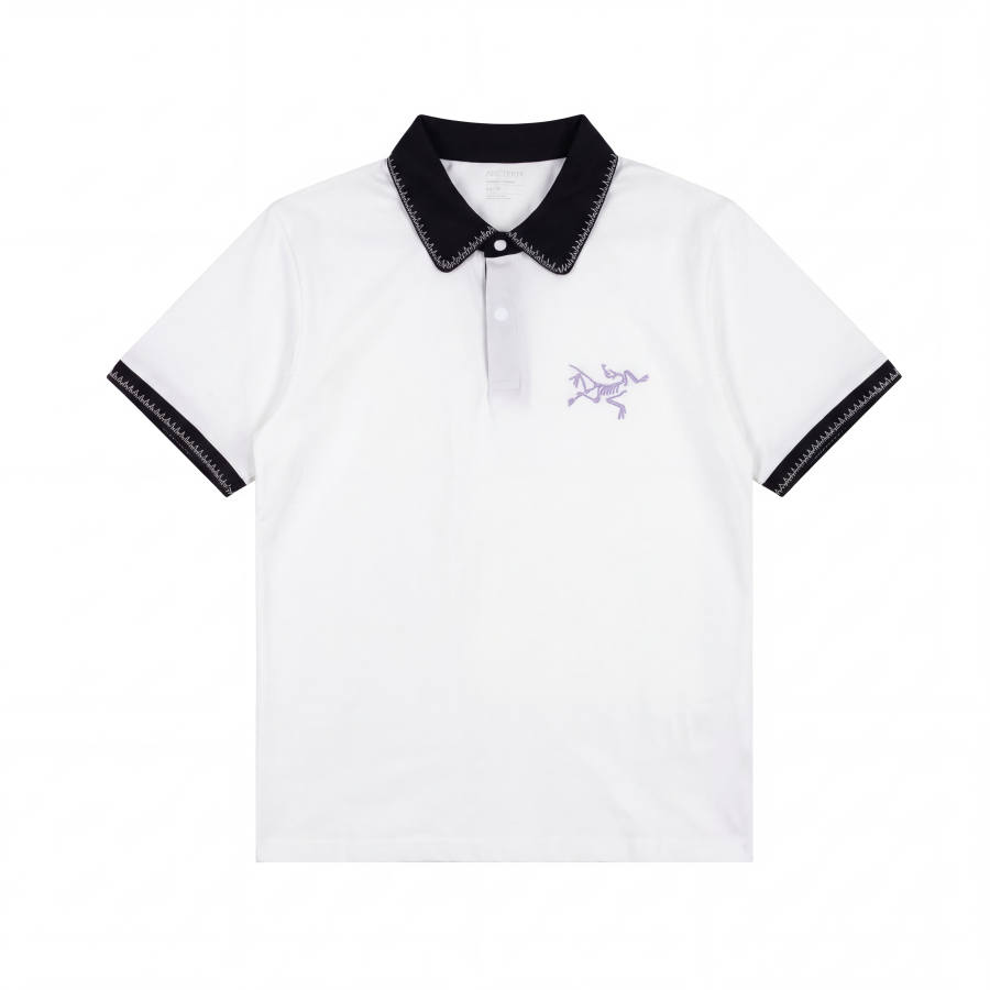 Arcteryx T Shirts Women's Ivory White/White Light Polo Collar Moderate Straight Fit