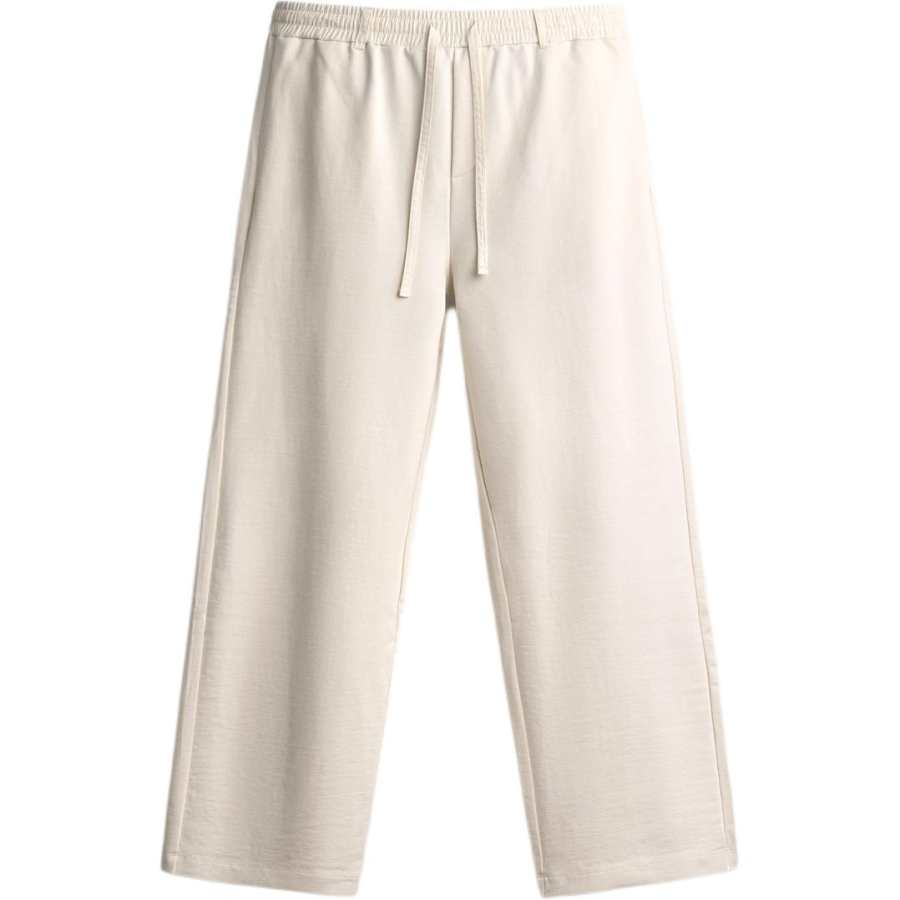 ZARA Knitted Sweatpants Men's White Moderate Wide Leg Pants