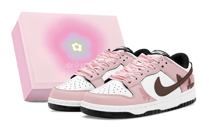 Nike Nike Dunk Skateboard Shoes Unisex Low Top Pink/Umber