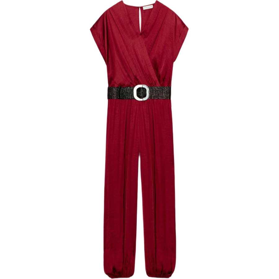 ZARA Jumpsuits Women's Brick Red Straight Fit Pants