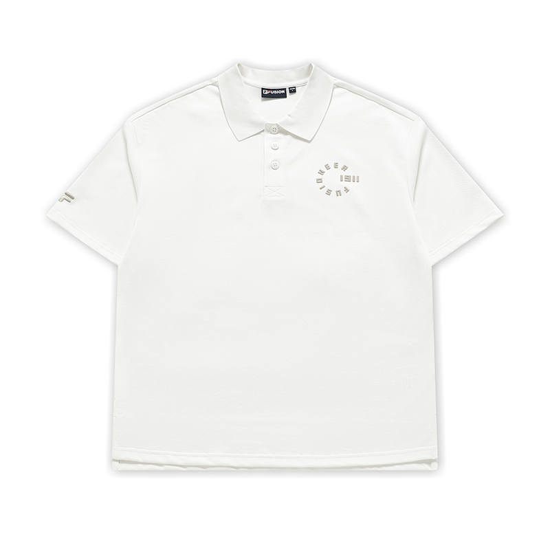 FILA FUSION FUSIONEER.1911 Polo Shirts Unisex White Polo Collar Moderate Straight Fit