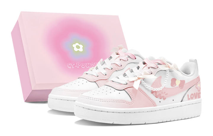 Nike Nike Court Borough Skateboard Shoes Unisex Low Top White/Pink