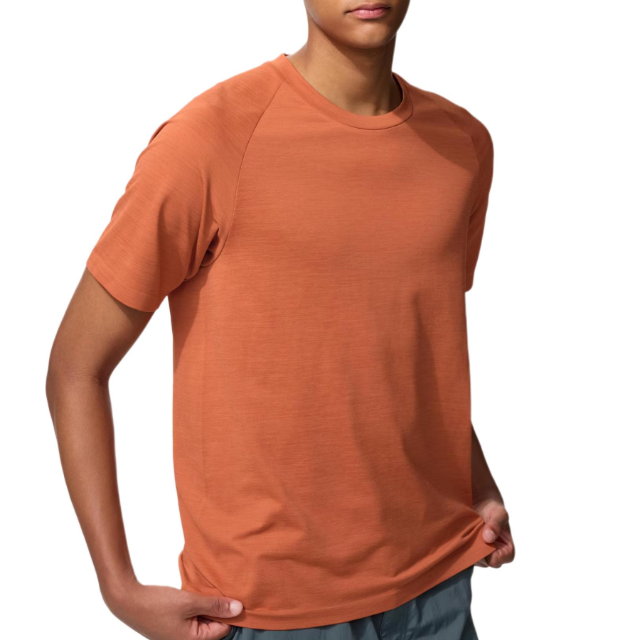 UNIQLO T Shirts Unisex Brick Orange Crew Neck