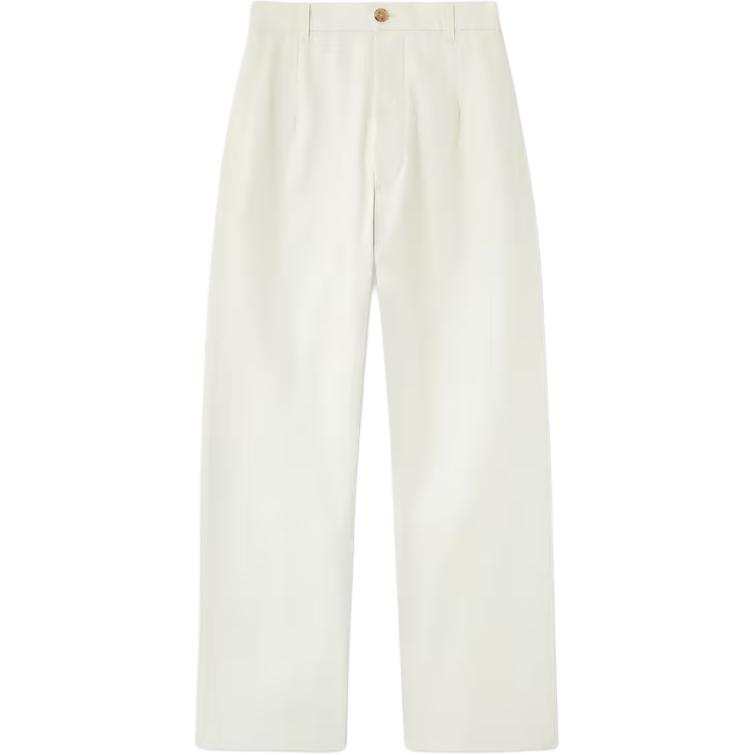 Loro Piana Casual Pants Women's White Moderate Straight Fit Pants