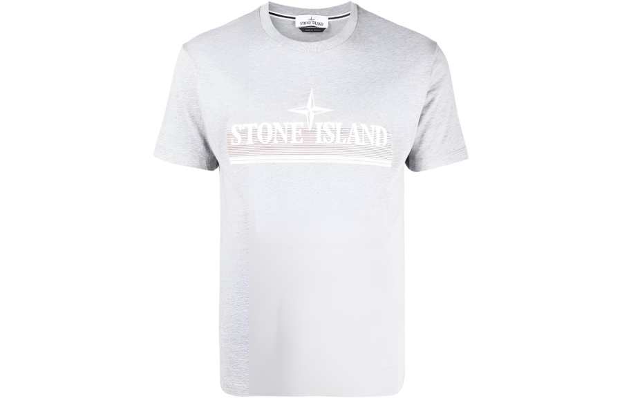 STONE ISLAND T Shirts Men's Gray Crew Neck Moderate