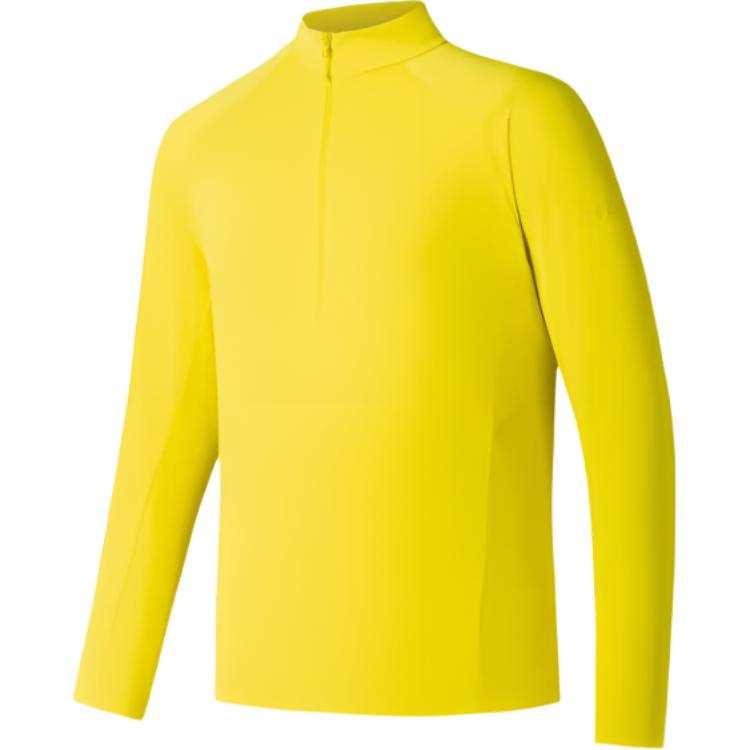 ANTA T Shirts Men's Summer Lemon Yellow Stand Collar Moderate Straight Fit