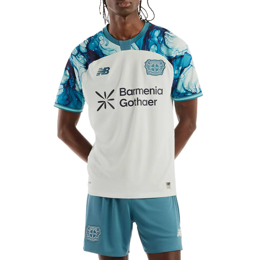 New Balance New Balance Leverkusen Soccer Jerseys Unisex White/Blue Crew Neck Moderate