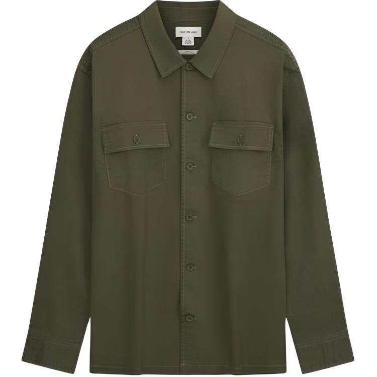 Calvin Klein Shirts Men's LI1 Army Green Lapel Moderate