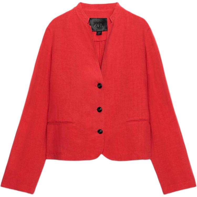 ZARA ZW Business Suits Women's Red V Neck