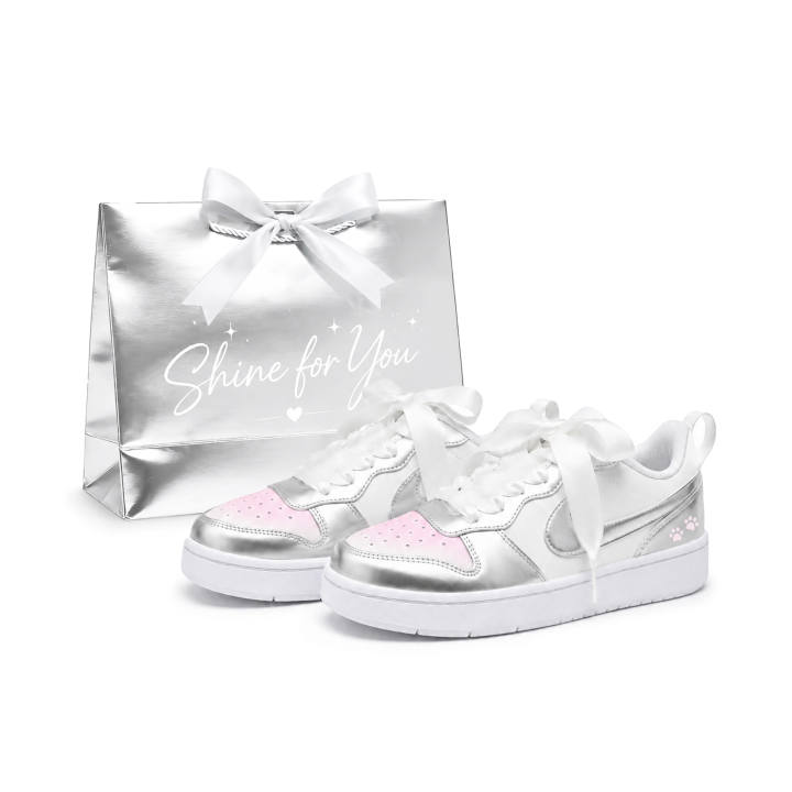 Nike Nike Court Borough 2 Skateboard Shoes Women's Low Top Pink Silver