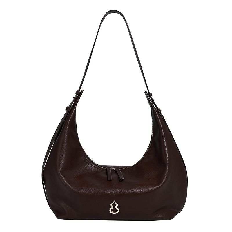 PAYOT Synthetic Leather Shoulder Bag Regular Women's Dark Brown/Black