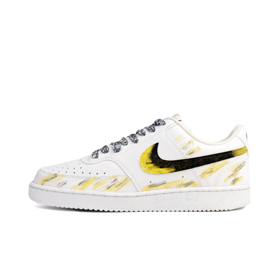 Nike Nike Court Vision 1 Skateboard Shoes Unisex Low Top White, Black, Gold, Multicolor