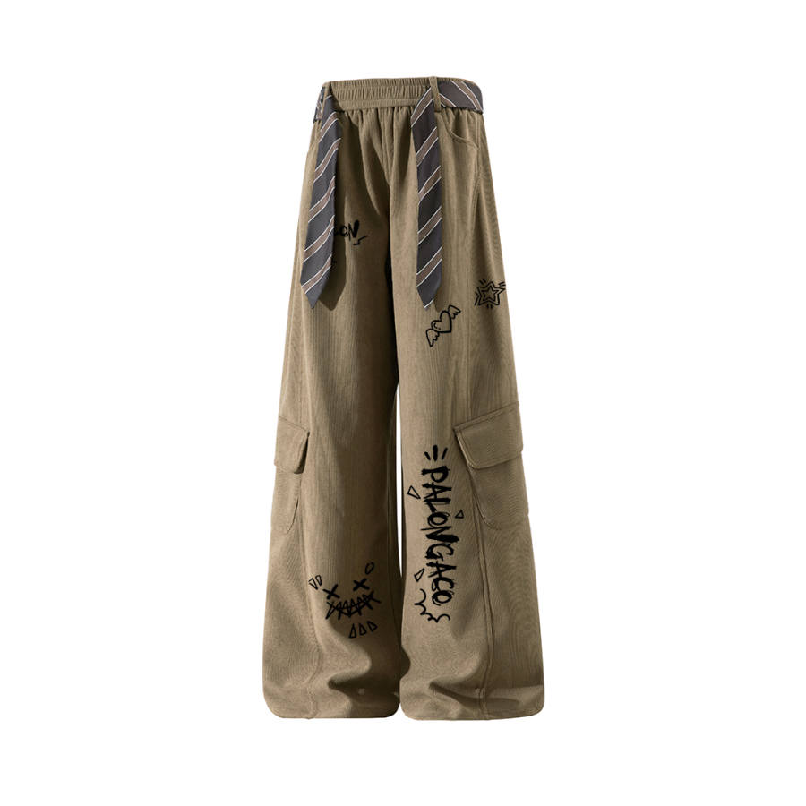 PAL ONGACO Casual Pants Unisex Moderate Wide Leg Pants