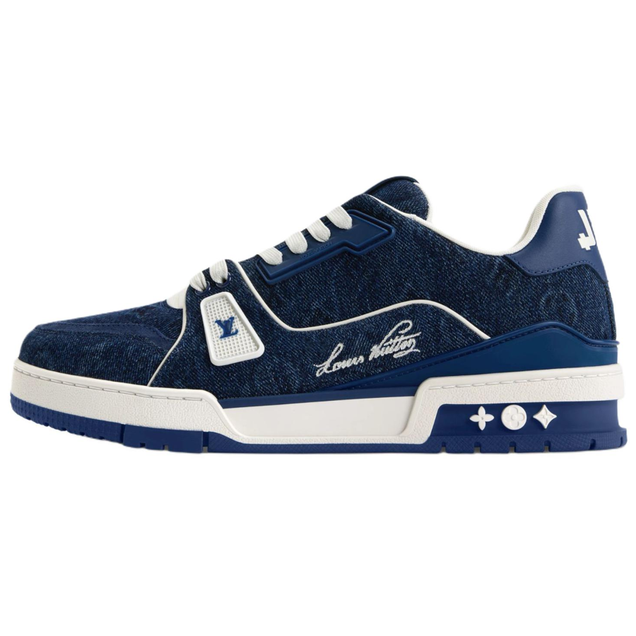 LOUIS VUITTON Trainer Skateboard Shoes Men's Low Top Blue