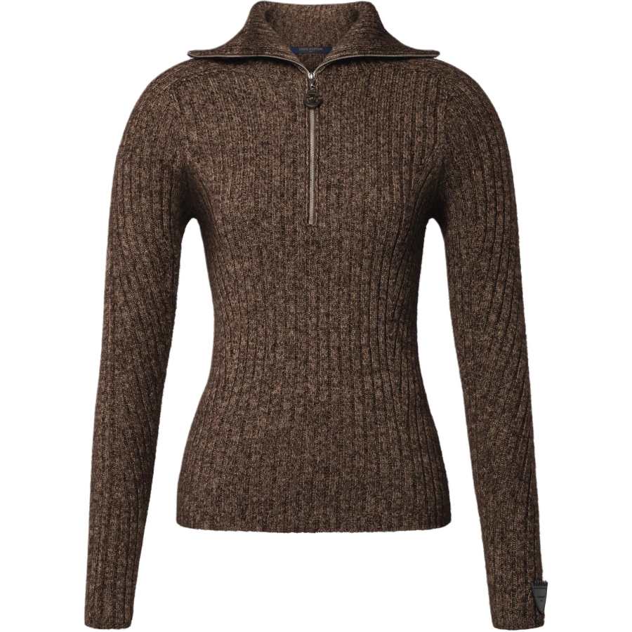 LOUIS VUITTON Cashmere Sweaters Women's Brown Turtleneck Moderate