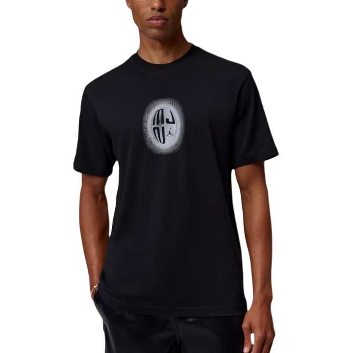Jordan Jordan Sport T Shirts Men's Black/White Crew Neck Moderate Straight Fit