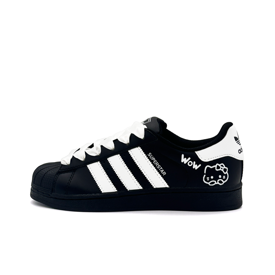 Adidas Originals Superstar 2 Abrasion Resistant Low top Kids' Skateboarding Shoes Black Teenagers