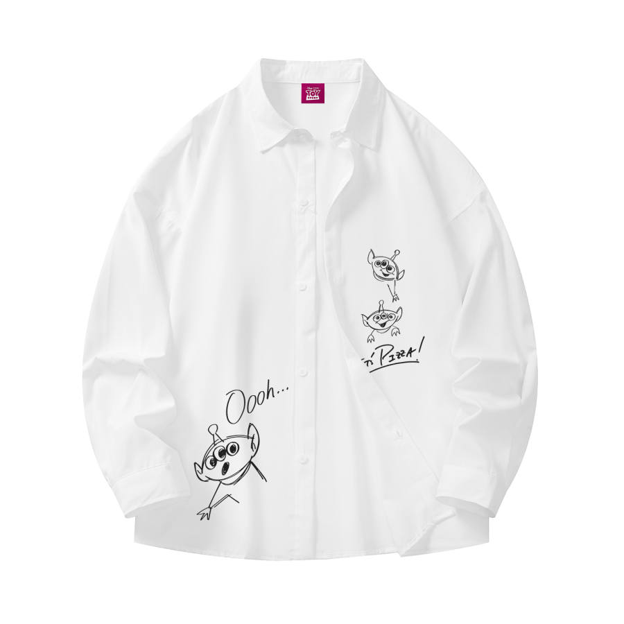 Disney Shirts Unisex Lapel Thin Straight Fit