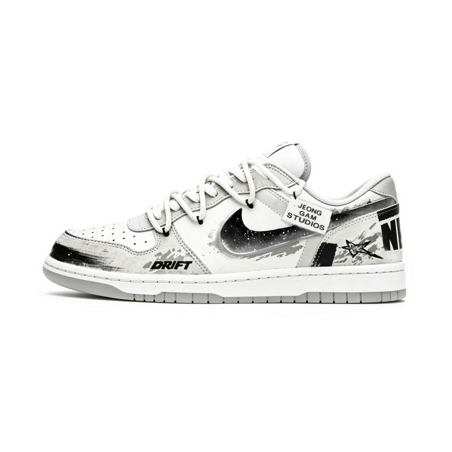 Nike Nike Big Skateboard Shoes Men's Low Top White, Gray, Black Graffiti Colorway