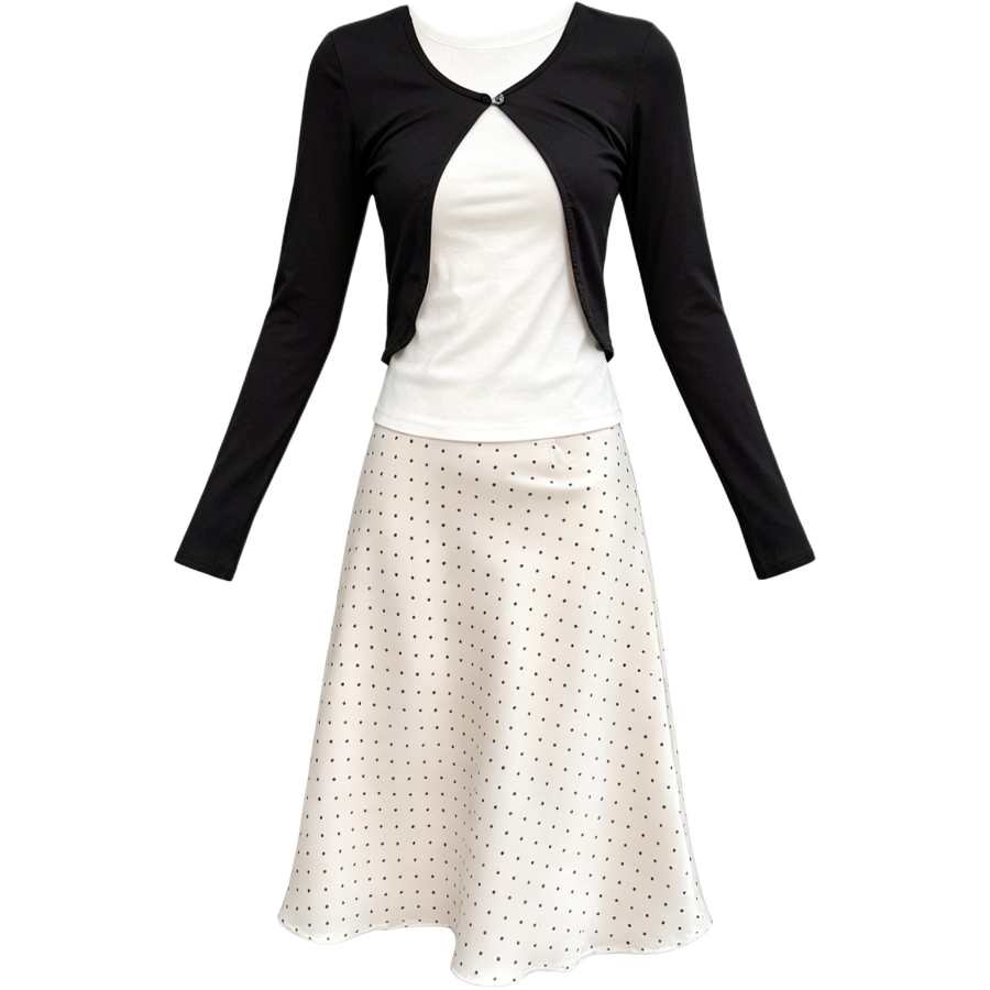 CHARM GLOW Two Piece Skirt Sets Women's Crew Neck Moderate Midi Dress