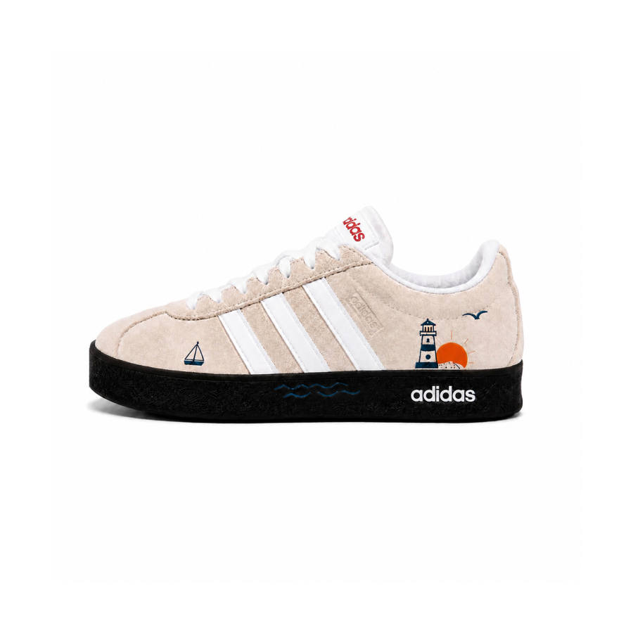 Adidas Adidas Vl Court Classic German Army Trainers Unisex Low Top Beige