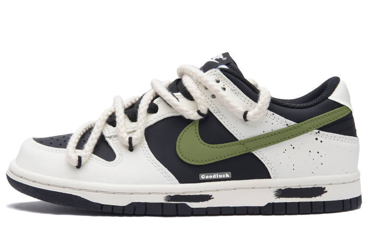 Nike Nike Dunk Skateboard Shoes Unisex Low Top Black White Green