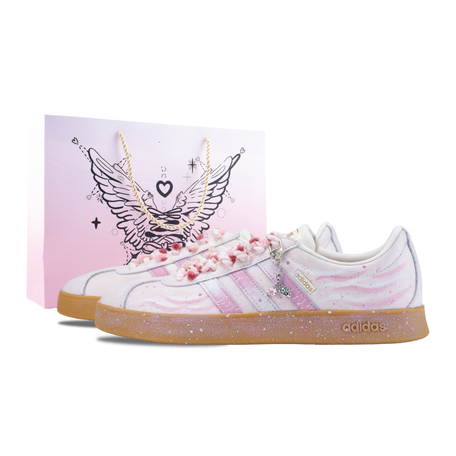 Adidas Adidas VL COURT 2.0 German Army Trainers Unisex Low Top White/Pink