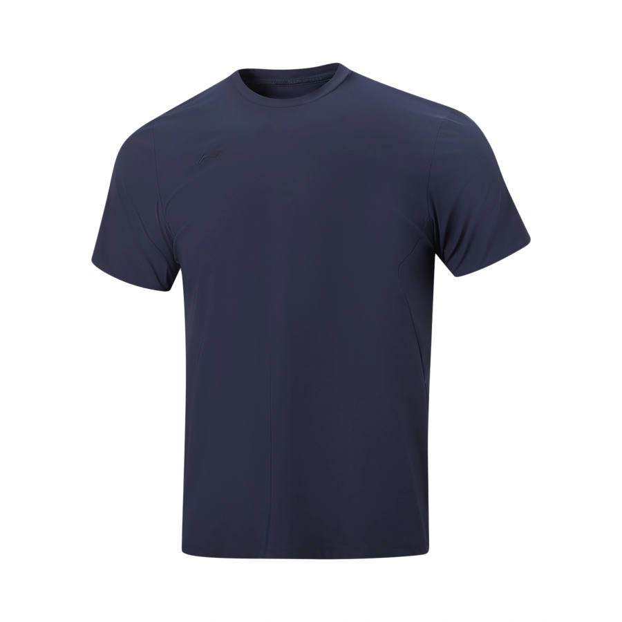 Li-Ning Li Ning Qingmu T Shirts Men's Ink Blue Crew Neck Moderate