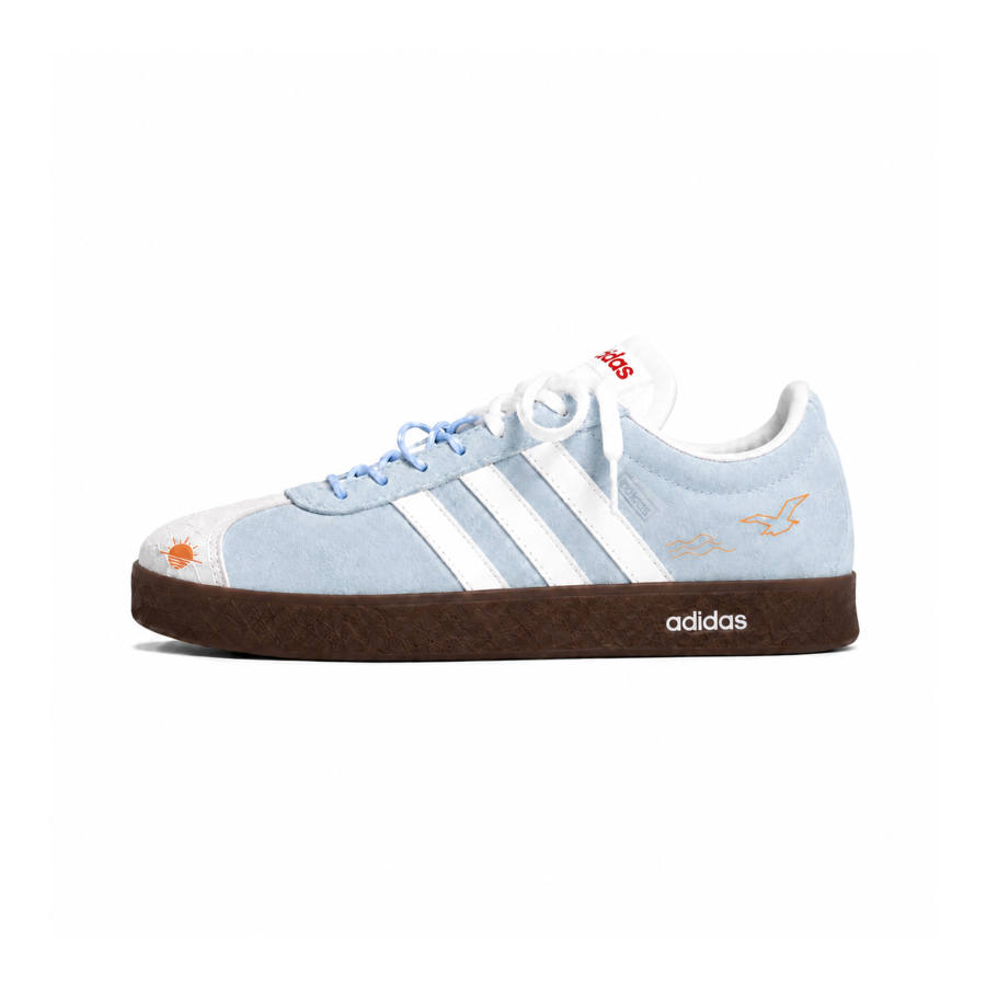 Adidas Adidas Vl Court Classic German Army Trainers Unisex Low Top Blue Yellow