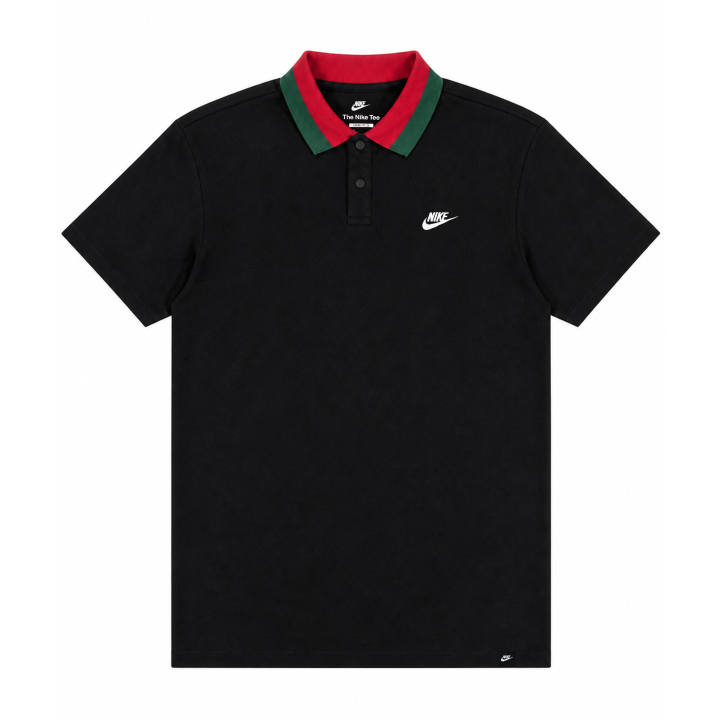 Nike Nike T Shirts Unisex Black Polo Collar Moderate Straight Fit