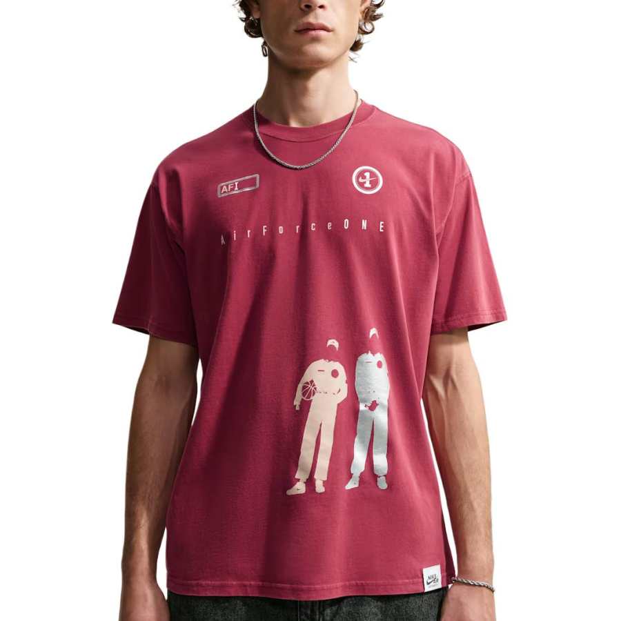 Nike Nike Sportswear T Shirts Men's Team Red Crew Neck Moderate