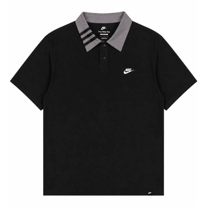 Nike Nike T Shirts Unisex Black Polo Collar Moderate Straight Fit
