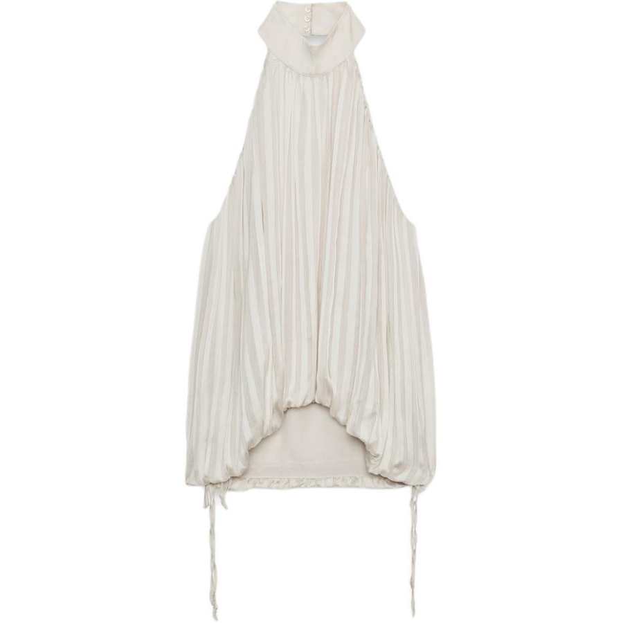 ZARA Tank Tops Women's Pearl/Beige Halter Moderate